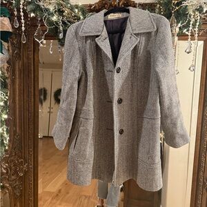 Vintage Wool Gray Herringbone coat